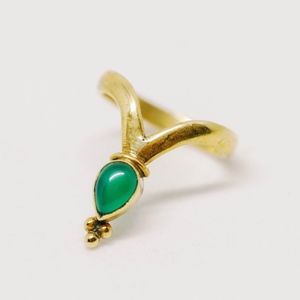 Vintage brass emerald ring